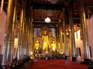 Inside a temple in Chang Mai