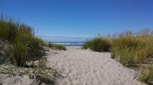 At the family's beach house in Seaside. I love living with them.
