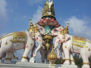 Statues in front of the royal palace in Bangkok